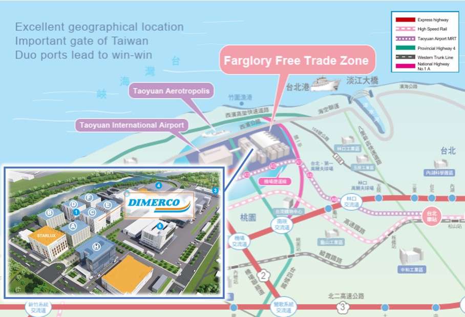 Dimerco’s new warehouse is located at 3F of Building C, Taoyuan International Airport Free Trade Zone